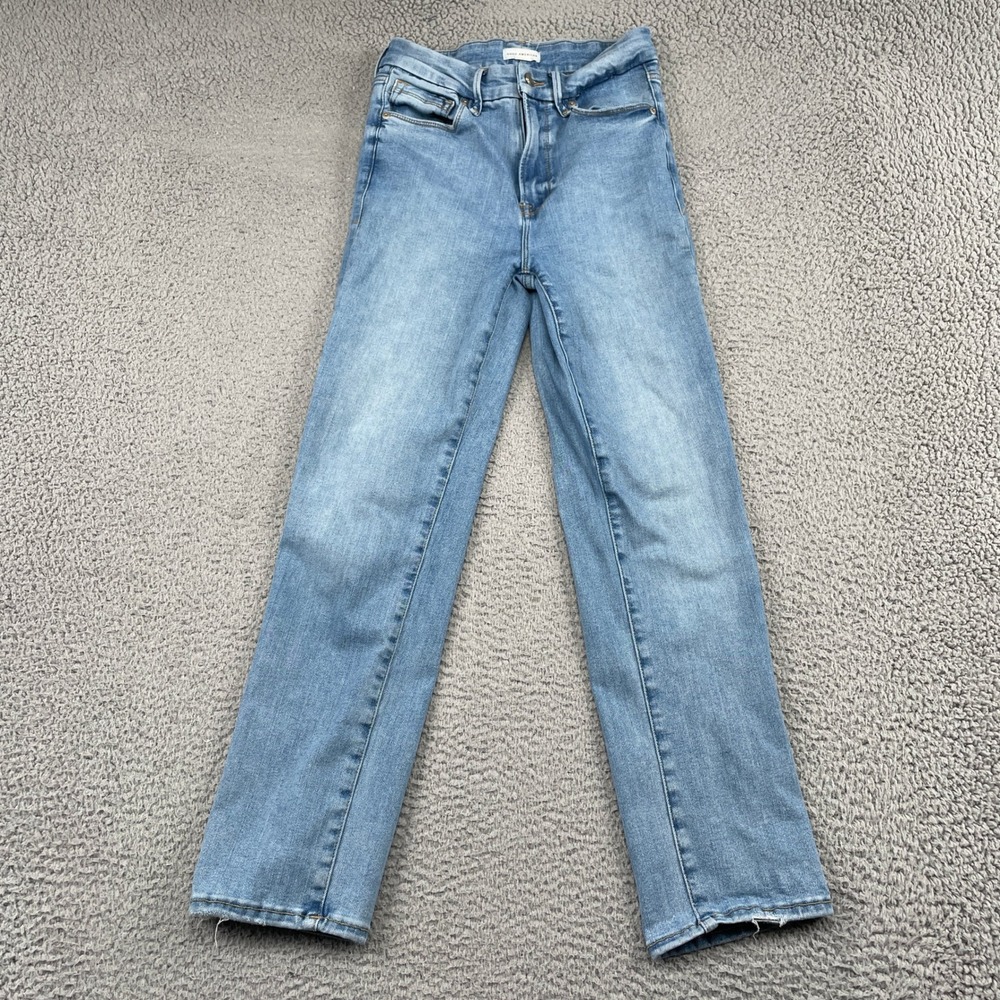 Good American Jeans Womens 6-12 Blue Straight Leg High Rise Stretch Denim